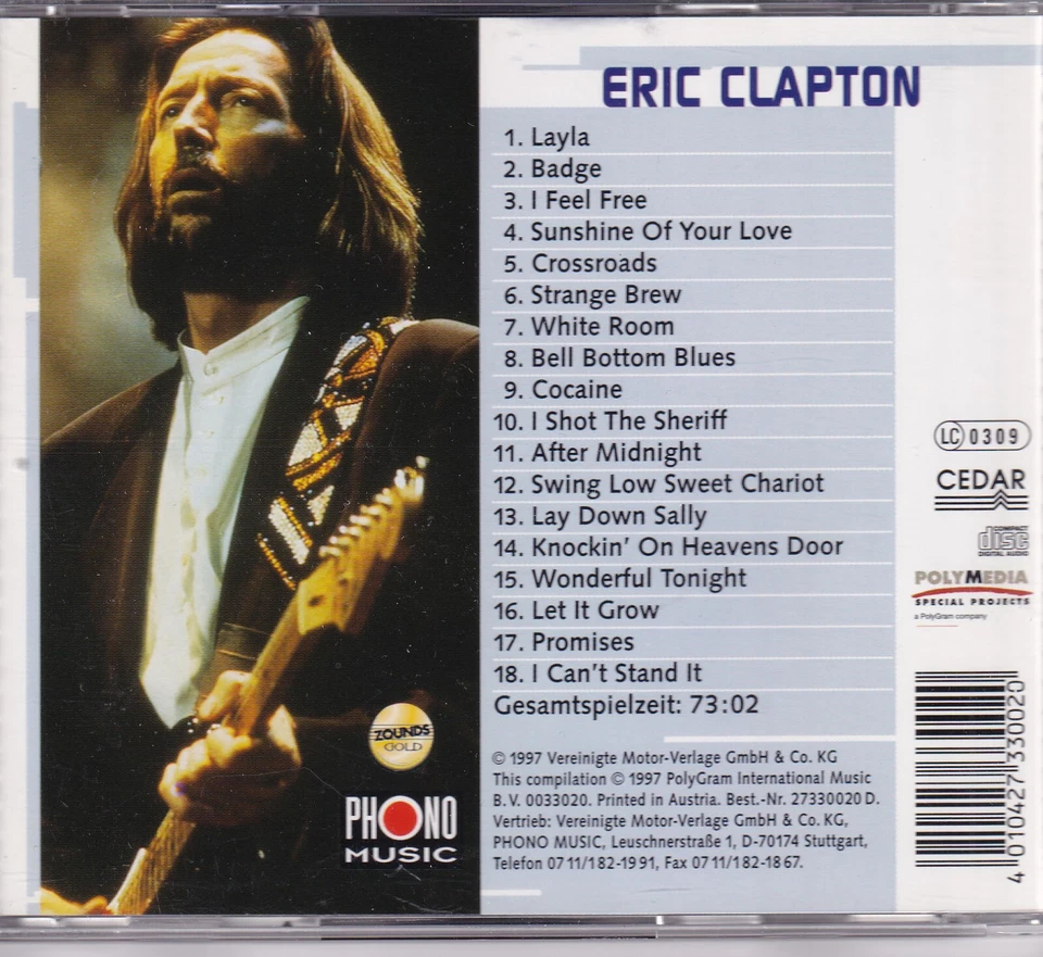 ZOUNDS - ERIC CLAPTON - The Cream of EC - Best - audiophile Gold-CD 1997 - Bild 2 von 2