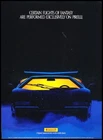 1989 1990 Lamborghini Countach Pirellli Vintage Advertisement Print Art Ad J357