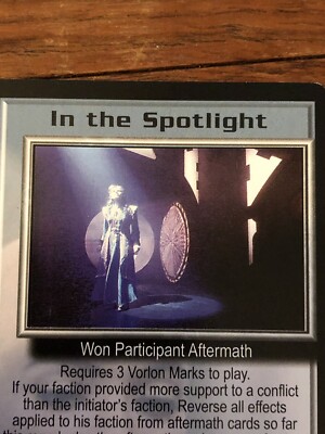 IN THE SPOTLIGHT THE SHADOWS BABYLON 5 CCG RARE CARD NEAR MINT NEVER PLAYED WITH