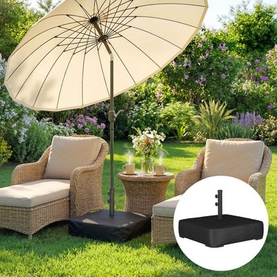 base stand for a 11 patio umbrella Outdoor Umbrella Stand: Steel Frame, 600D Oxford Cover, 176lb Sand Capacity