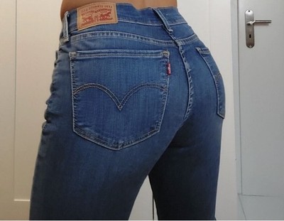 Levi's 710 Super Skinny Damen Jeans Blau Dunkle Waschung Stretch W26 L30