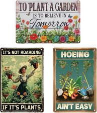 3PCS Funny Metal Garden Signs Decor for Outside,Patio,Yard,Backyard,Gardening Gi