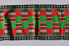 Christmas Holiday Decor Table Runner 40"x13" Colorful Accent Folk Art Snowflakes