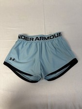 Under Armour Girls Athletic Shorts, Size YM, Blue/Black Elastic Waist