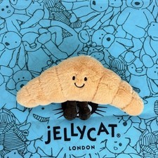 Jellycat Croissant Plush Bag Charm Keychain Cute Soft Collectible Gift NWT