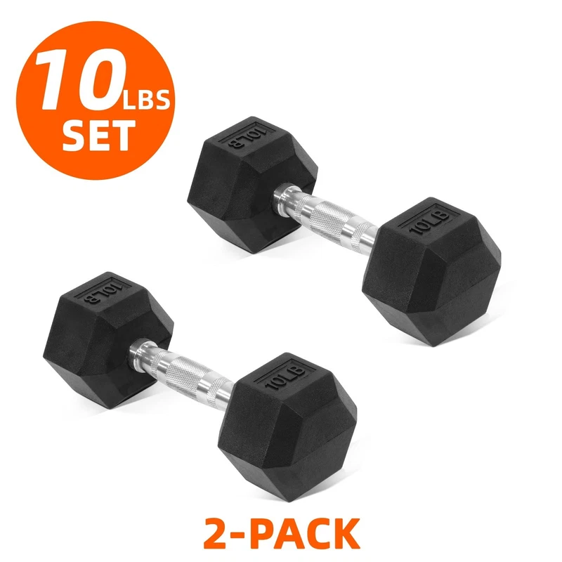 Rubber Encased Hex Dumbbell 10-50lb