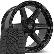 Set4 4p63 Black 22x10 Rims 33x12.5x22 Rt Tires 5x5 5x5.5 -18et