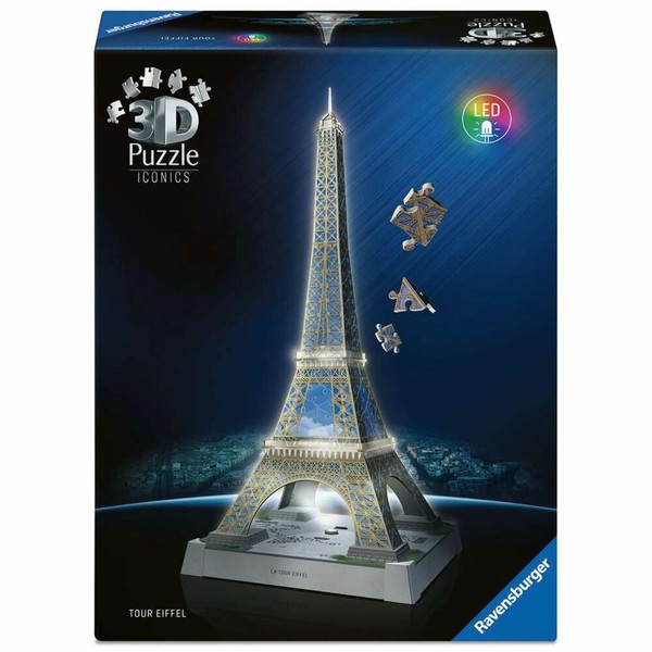 Ravensburger 3D Puzzle Iconics Eiffelturm Mit Licht Bauwerke 216 Teile-image