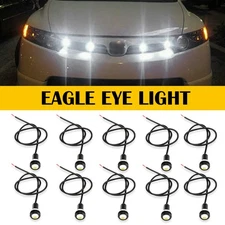 10X Bright White Eagle 0.9'' Eye LED Fog DRL Reverse Backup Light Car Motor Lamp