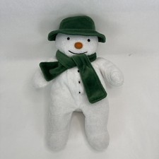 The Snowman Stuffed Plush Toy Raymond Briggs Fleece Green Hat Scarf Vintage 2005