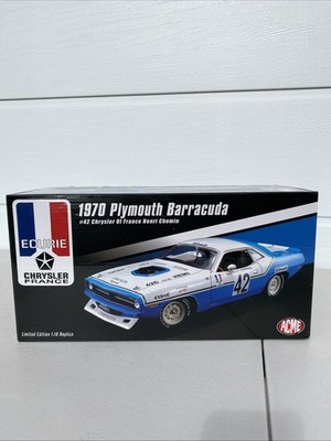 ACME 1/18 1970 Plymouth Barracuda LTD A1806102 Chrysler Of France Henri Chemin