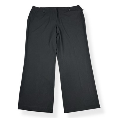 Madison Alexandra Fit Dress Pants Womens 22W Solid Black Flat Front Pockets NWT