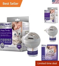 Optimum 30 Day Cat Calming Plug In Pheromone Diffuser Starter Kit, 48ml - Hel...