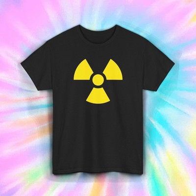 Radiation Symbol Shirt | Hazard Warning Graphic Tee Funny Safety Sign S-5XL