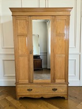 An Antique Late Victorian Ash Single Door Wardrobe ~Delivery Available~