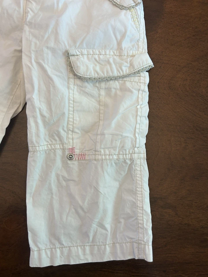 Pantalones cargo ligeros descoloridos Glory de colección para niñas talla 5 blancos crema 100 % algodón Foto 2 de 4