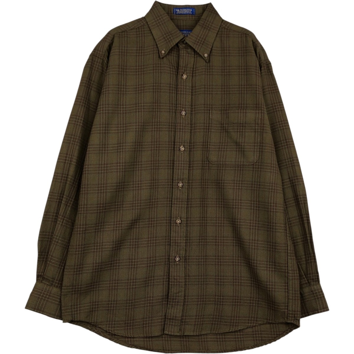 Vintage Pendleton Check Pattern Wool Button-Down … - image 1