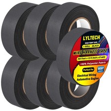 Polyester Wire Harness Tape 7 Rolls 3/4in x 30ft Heat Resistant