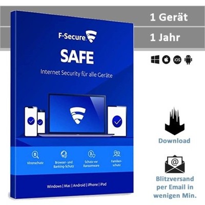 F-Secure Safe 2026, 1 Gerät - 1 Jahr, Blitzversand