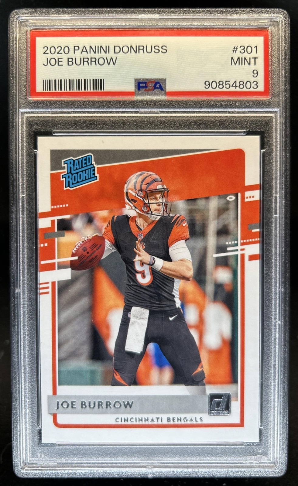 2020 Panini Donruss Joe Burrow Rookie RC #301 Bengals PSA 9