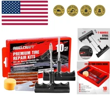 Economical Tire Repair Kit to Fix Punctures and Plug Flats, 10-Piece Value Pa...