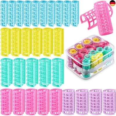 WILLBOND Lockenwickler aus Kunststoff, selbstgreifend, ohne Hitze, für Heimwerker,