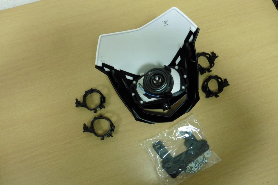 Polisport Halo Lichtmaske Lampenmaske headlight Motorrad Sumo Enduro grau-weiß - Bild 4 von 4