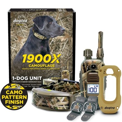 Dogtra 1900X Camo + 2 Handsfree  + X-Shield-Coyote - ¾ Mile Range,  Waterproof