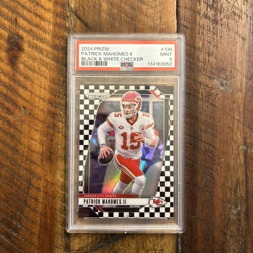 2024 Panini Prizm Patrick Mahomes II #138 Black and White Checkerboard PSA 9