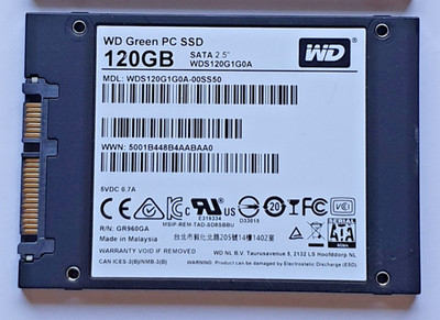 120 GB SATA III WD Green PC SSD WDS120G1G0A-00SS50 2D-NAND TLC 2.5'' Festplatte