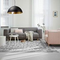 XXL HäNgeleuchte Grau Metall Ø80Cm H:38Cm Innenschirm Gold Design Pendelleuchte