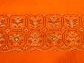 7590963: JAPANESE KIMONO JAPANESE NAGOYA OBI / WOVEN FLOWER