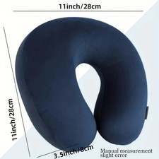 Memory Foam U Shaped Travel Sleep Pillow Head Back Neck Support Cushion Navy blu