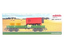 Märklin H0 Start up Niederbordwagen m Fliegl Anhänger u Strohballen 00740-01 neu