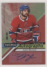 2020-21 Upper Deck Synergy Rookie Auto Red 28/49 Alex Belzile #AR-AB Auto sq1