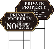 Private Property No Soliciting Sign for House, No Soliciting Yard Sign, 2-Pack 1