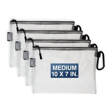 GOBAGS Air Production Medium Clear Zipper Pouch 4  Pack   Medium, Black