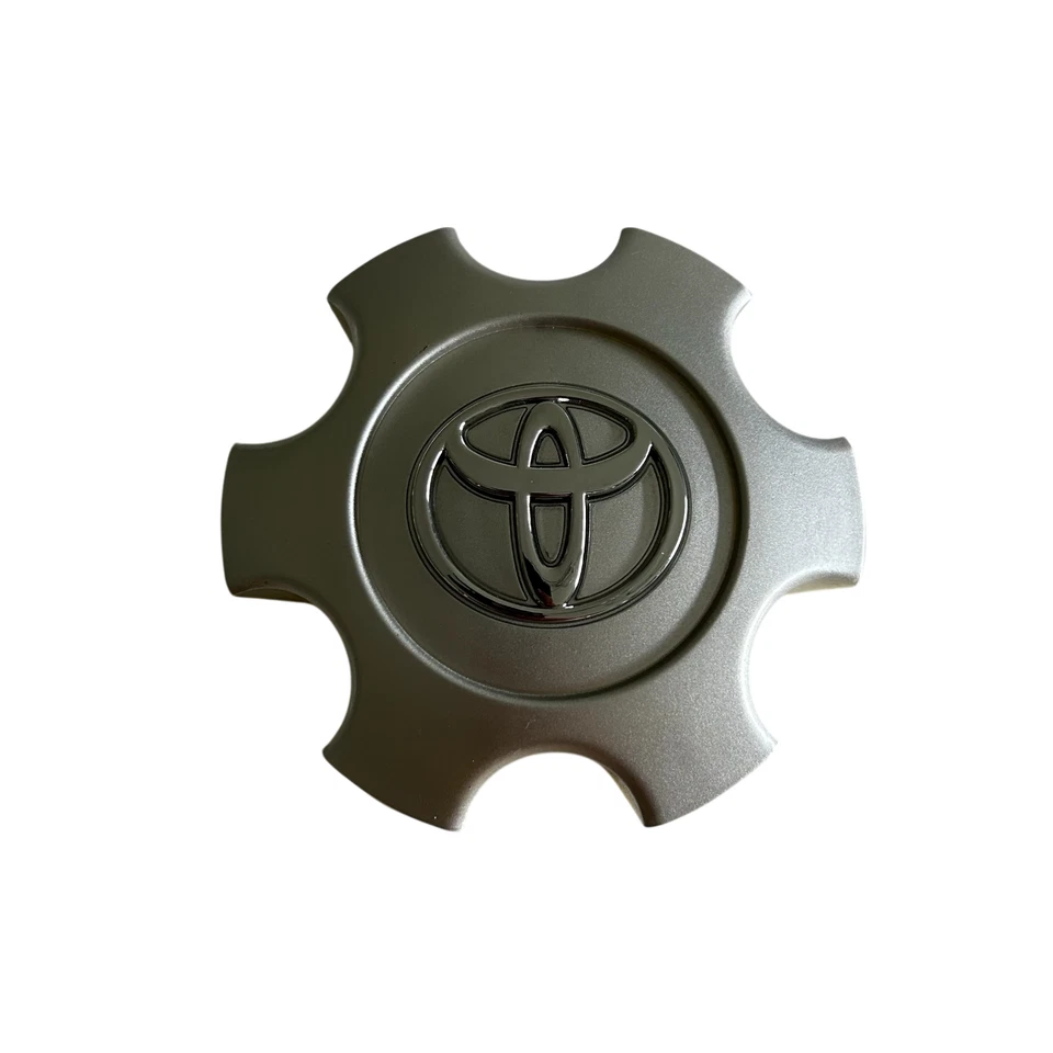 Tapa central plateada para Toyota Tacoma 2005-2015 6 radios cubierta de cubo de llanta de rueda Foto 3 de 4