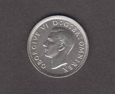 Great Britain 1937.  6 pence King George VI. Crowned royal cypher KM# 852 Silver