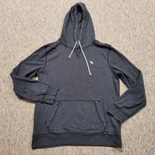 Abercrombie  Fitch Hoodie Mens Medium Charcoal Grey Pullover Moose Logo
