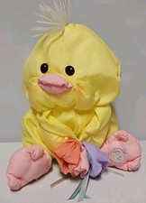 Vintage 1980'S Fisher Price Puffalump Yellow Chick Duck Holding Flowers 10