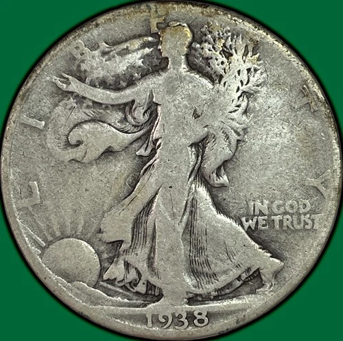 1938-D Walking Liberty Half Dollar Very Good VG Coin #37454