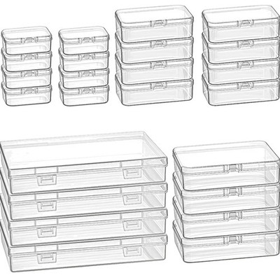 Aufbewahrungsbox Kunststoff 24 Stück Mini Organizer Klappdeckel Bastel Schmuck
