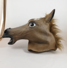 Horse Head Creepy Halloween Costume Theater Mask Rubber Trick Or Treat