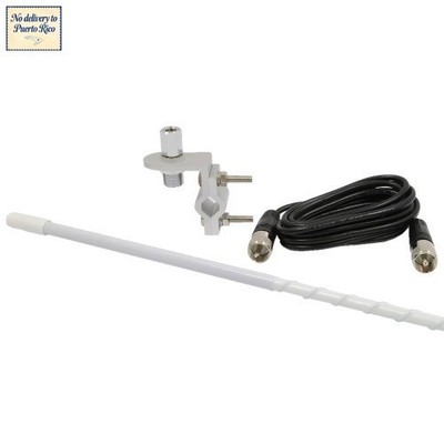 Roadpro 3Ft Cb Antenna Kit W/ 9Ft Cable White