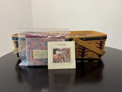 Longaberger Proudly American Medium Gathering Basket w/ Div Protector & liner - Image 1 of 4