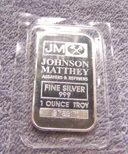 1 Troy oz Silver Bar - Johnson Matthey