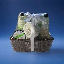 Body & Earth Lilies Spa Gift Basket Set – Bath & Body Gift, New Sealed