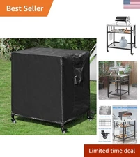 Three-Shelf Stainless Steel Grill Cart with Cover - Indoor/Outdoor Utility Table