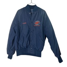 Vintage Holloway JOY Midwest Lindell Blue Quilted Bomber Jacket Midwest LARGE